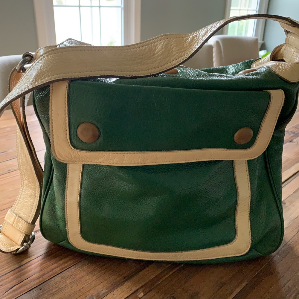 Orla Kiely Green and Cream Shoulder Bag